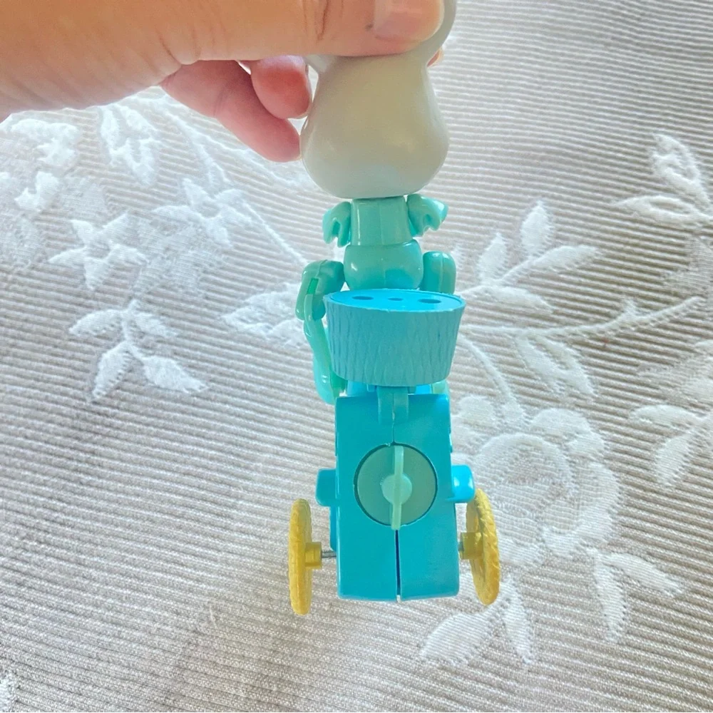 Vintage Easter Bunny Wind Up Toy Plastic Tricycle Rabbit